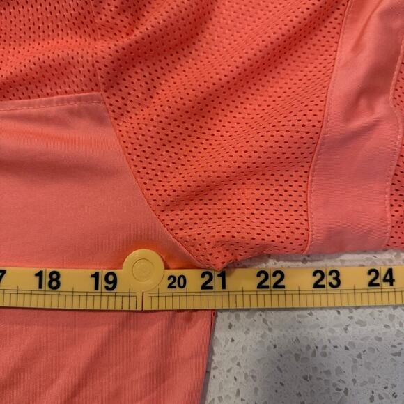 Bebe Authentic Sport Logo Mesh Tee Orange M Y2K Retro Activewear Sporty Logo - Picture 4 of 7